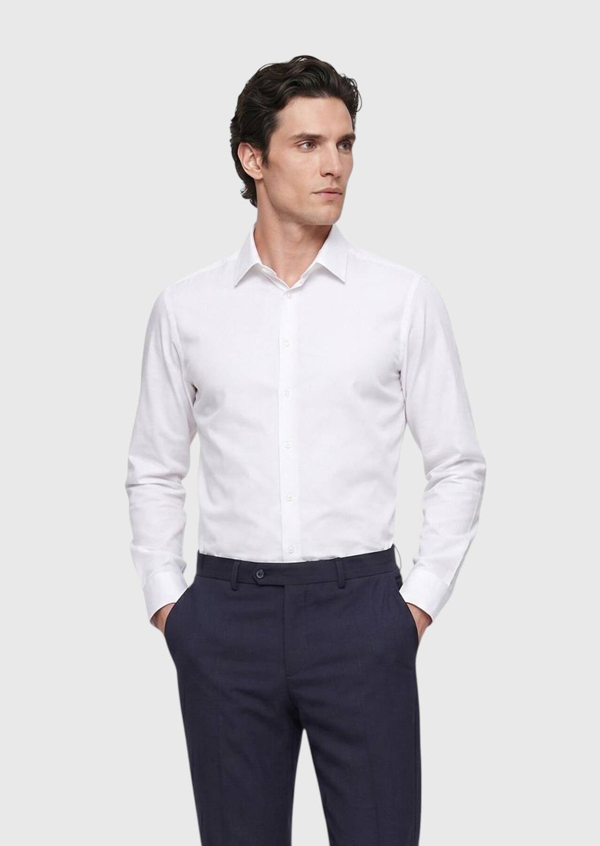 Weißes Klassisches Super Slim Fit Hemd 100% Baumwolle
