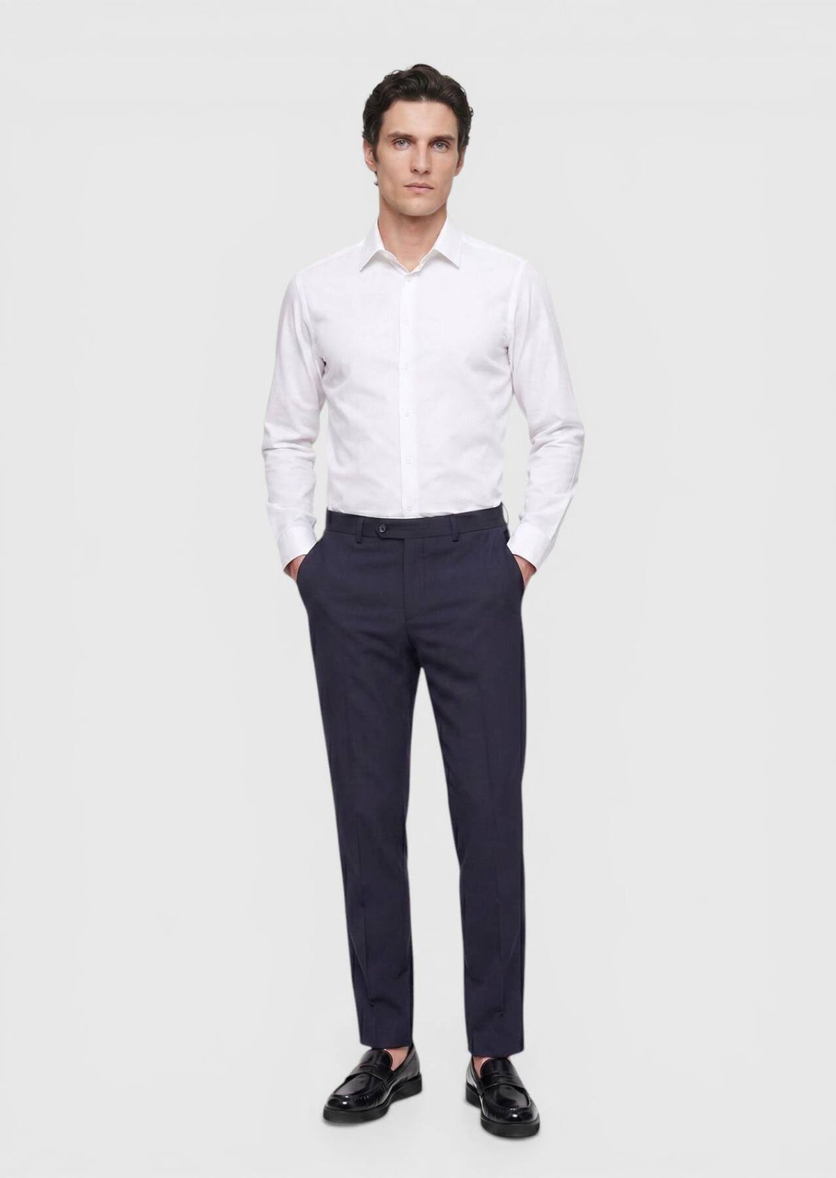 Weißes Klassisches Super Slim Fit Hemd 100% Baumwolle