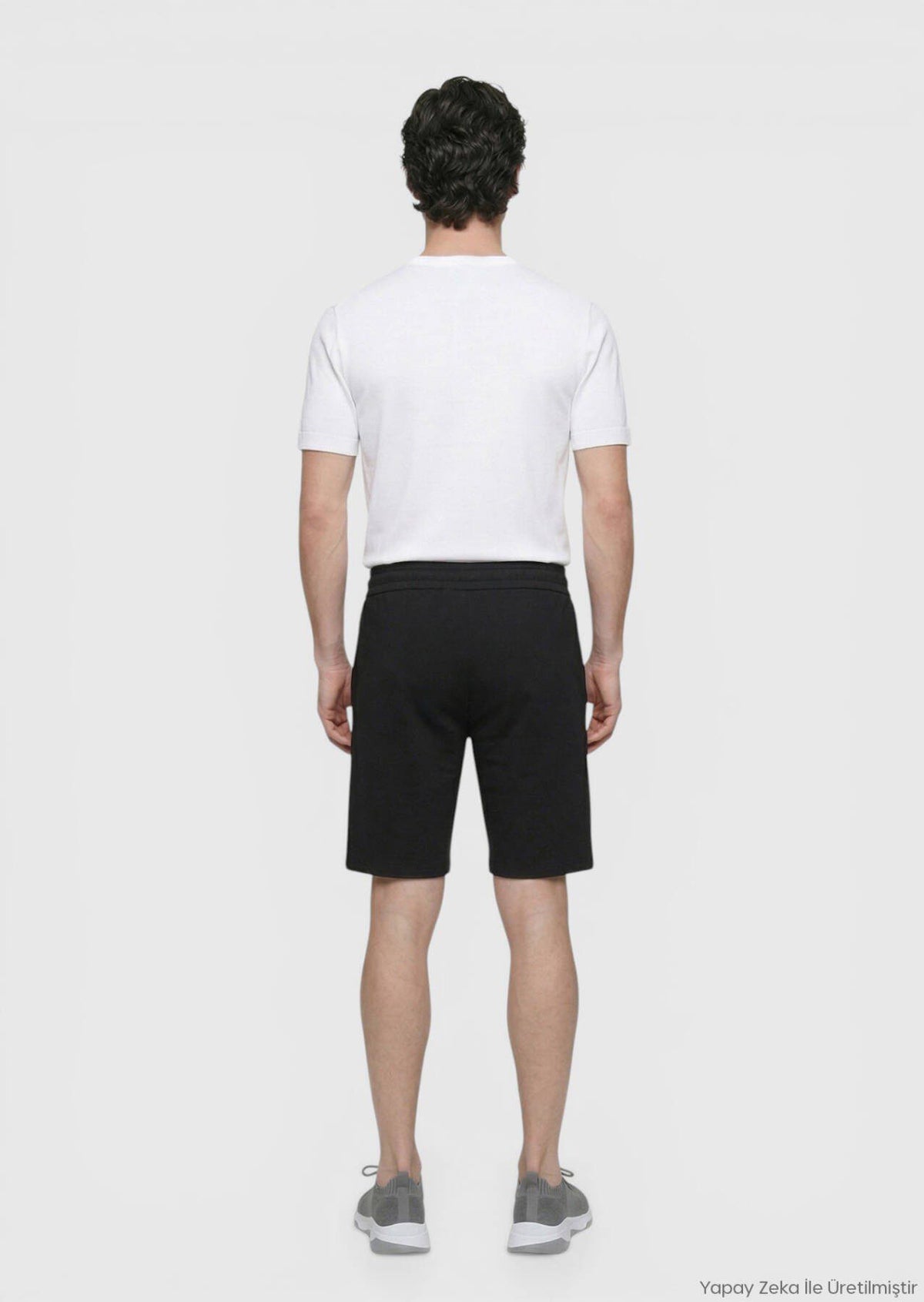 Schwarze Strick Bermuda Regular Fit
