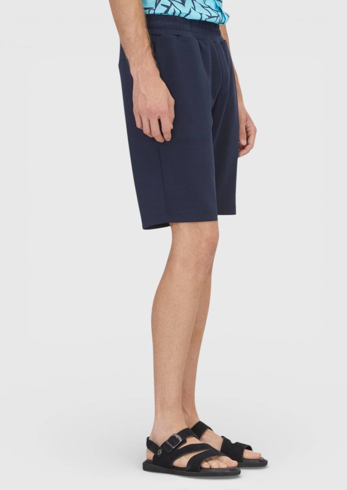 Marineblaue Strick Bermuda Regular Fit