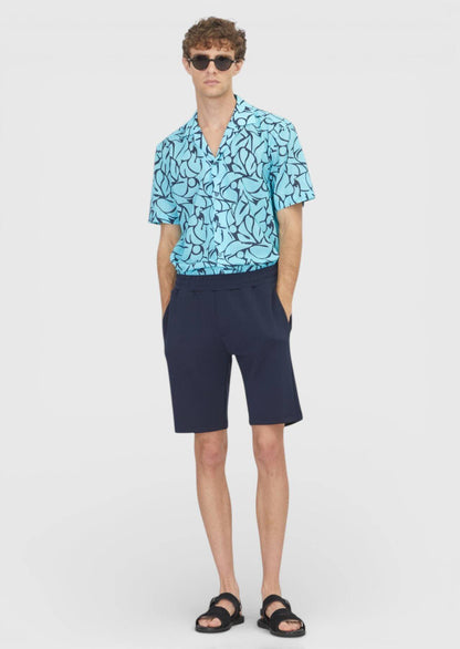 Marineblaue Strick Bermuda Regular Fit