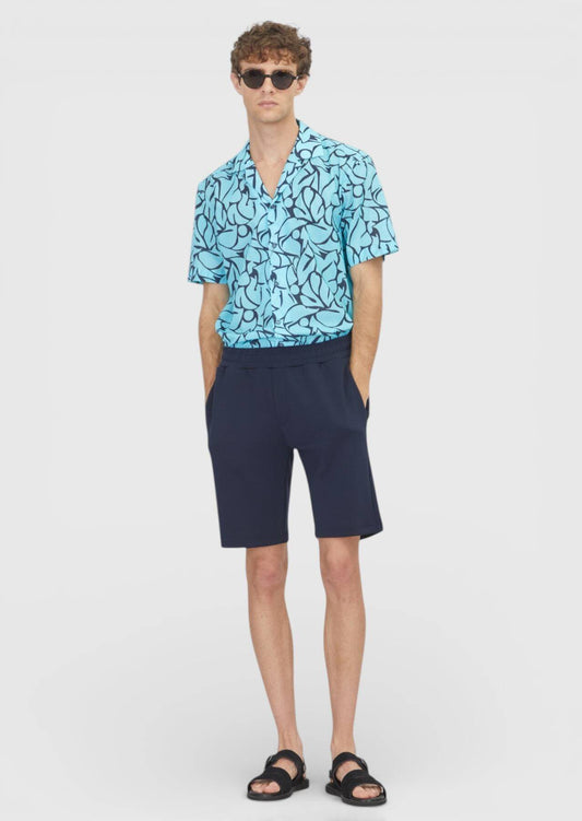 Marineblaue Strick Bermuda Regular Fit