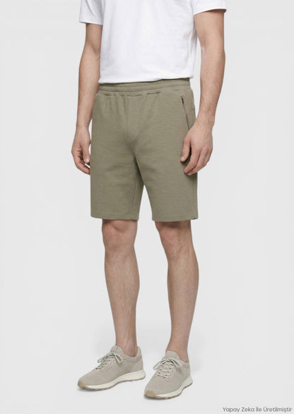 Khaki Strick Bermuda Regular Fit