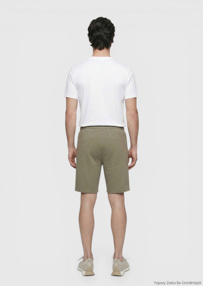 Khaki Strick Bermuda Regular Fit