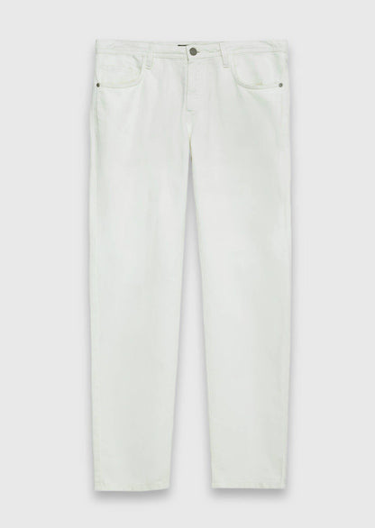 Ecru Denim Regular Fit Casual Hose
