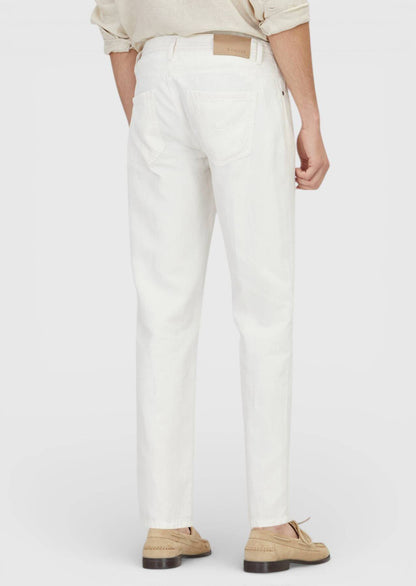 Ecru Denim Regular Fit Casual Hose