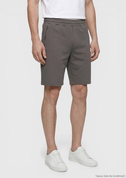 Damson Farbige Strick Bermuda Regular Fit