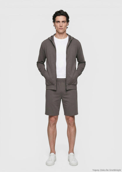 Damson Farbige Strick Bermuda Regular Fit