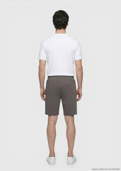 Damson Farbige Strick Bermuda Regular Fit