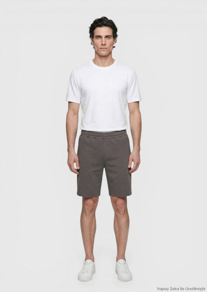 Damson Farbige Strick Bermuda Regular Fit