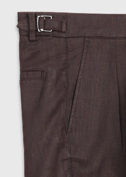 Braune Leinen Bermuda, Carrot Fit, Casual