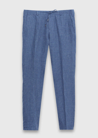 Marineblaue Leinen Jogginghose 100%