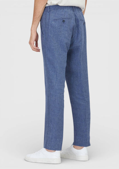 Marineblaue Leinen Jogginghose 100%