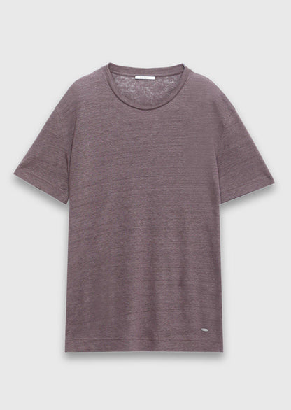 Dunkelpflaume Unifarben 100% Leinen T-Shirt