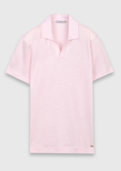 Rosa Unifarben 100% Leinen T-Shirt