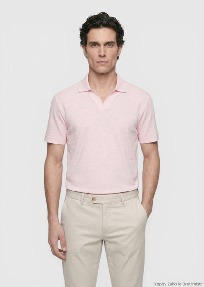 Rosa Unifarben 100% Leinen T-Shirt