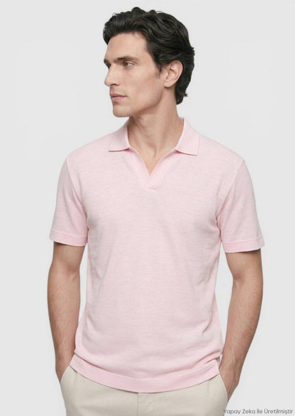 Rosa Unifarben 100% Leinen T-Shirt