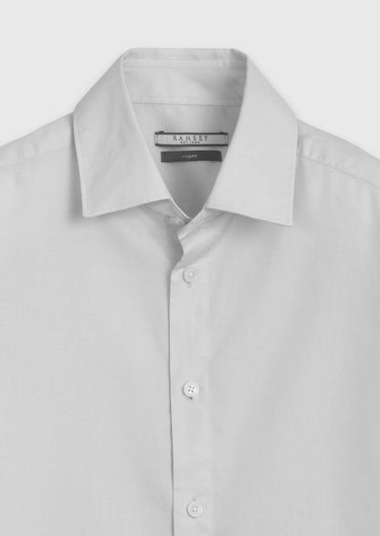 Steinfarbiges Casual Fit Baumwollhemd
