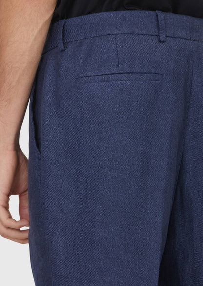 Helle Marineblaue Leinenhose Comfort Fit