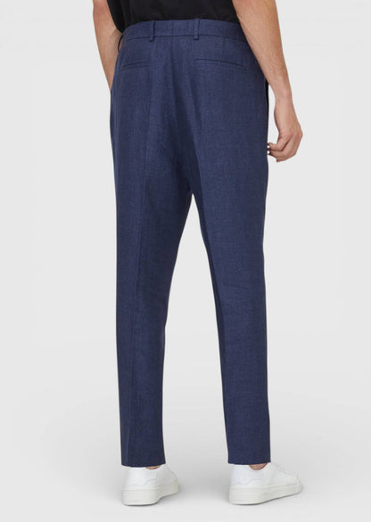 Helle Marineblaue Leinenhose Comfort Fit