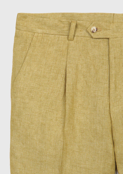 Ölgrün Leinenhose Regular Fit Casual