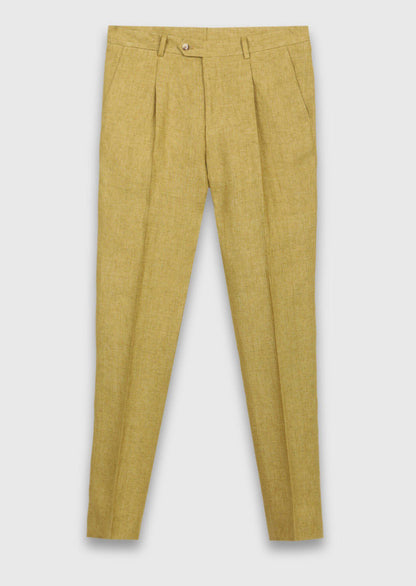 Ölgrün Leinenhose Regular Fit Casual