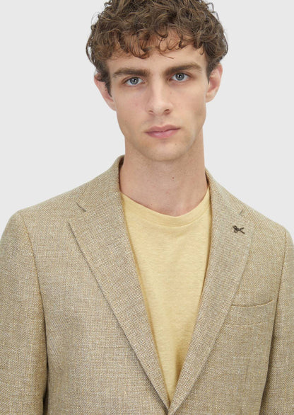 Helles Gelbes Shirtjacke Slim Fit Wollmix