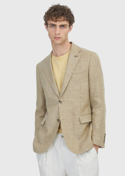 Helles Gelbes Shirtjacke Slim Fit Wollmix
