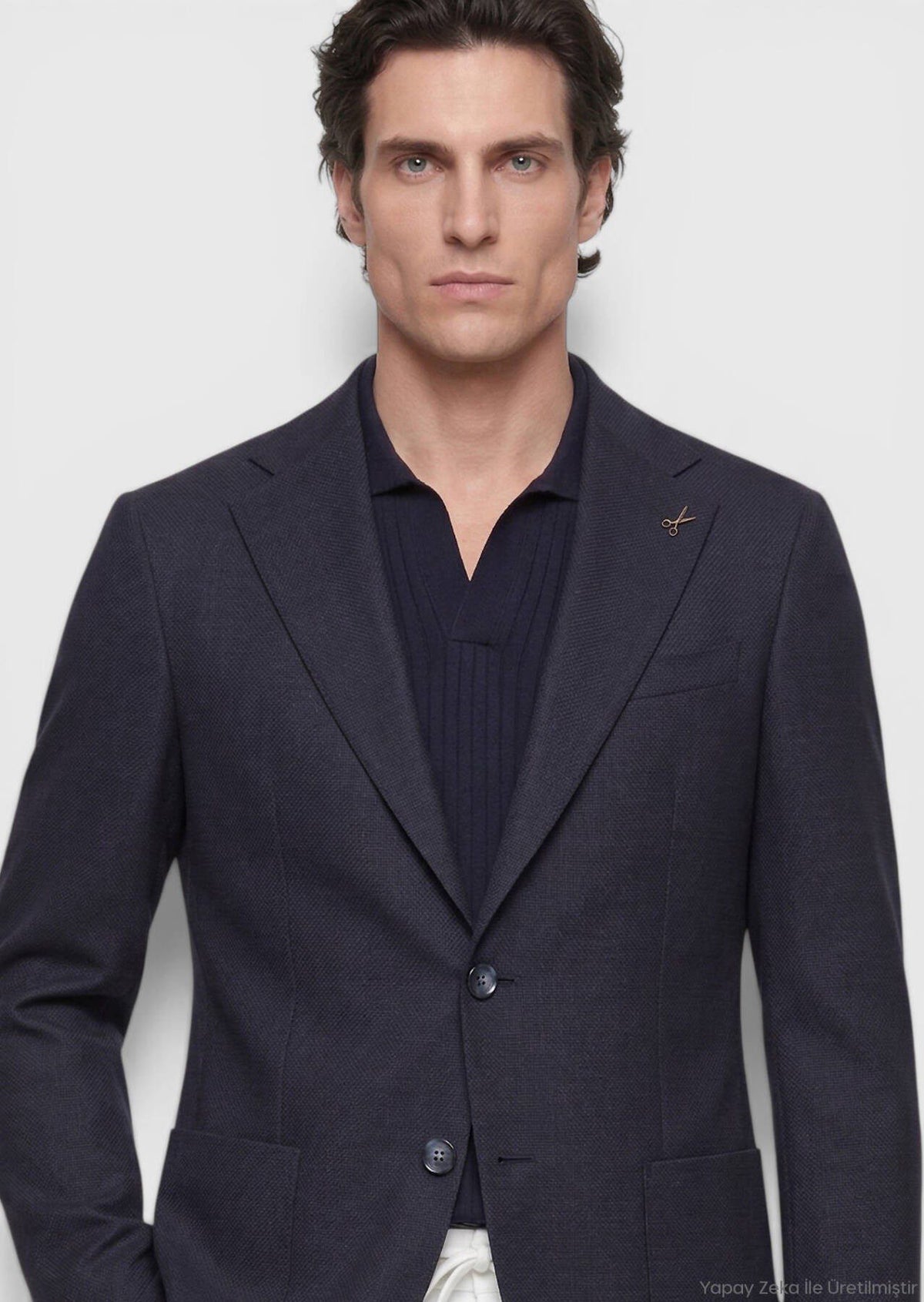 Marineblaue Zeroweight Wolljacke