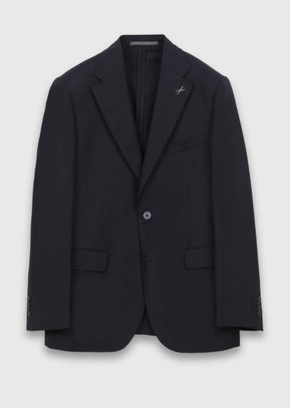 Dunkelblaues Velours Slim Fit Anzug