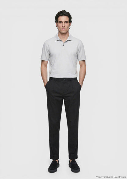 Schwarze Velours Jogginghose Casual