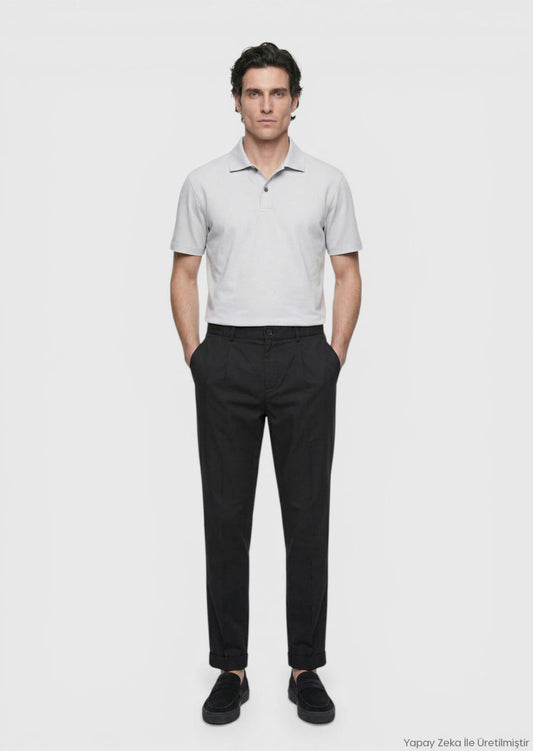 Schwarze Velours Jogginghose Casual