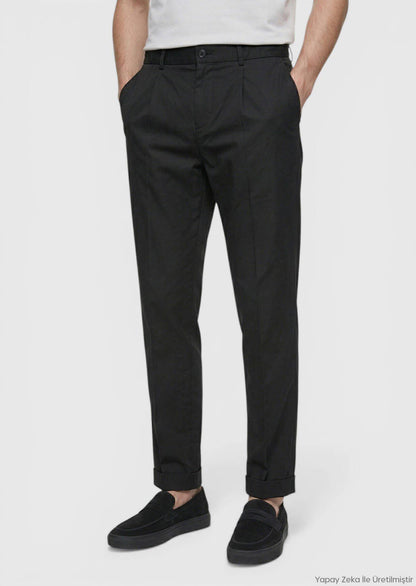 Schwarze Velours Jogginghose Casual
