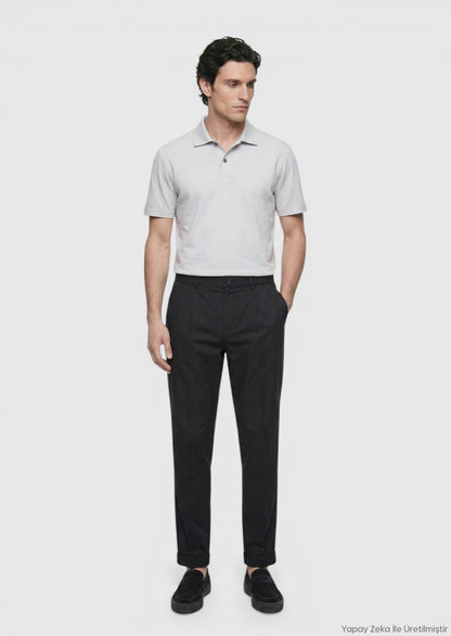 Schwarze Velours Jogginghose Casual
