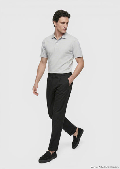 Schwarze Velours Jogginghose Casual