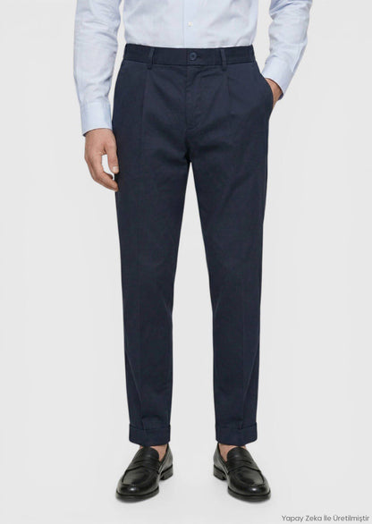 Navy Blaue Velours Jogginghose Casual