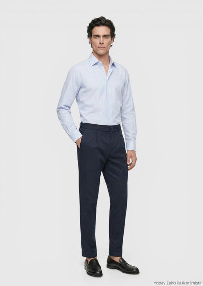 Navy Blaue Velours Jogginghose Casual
