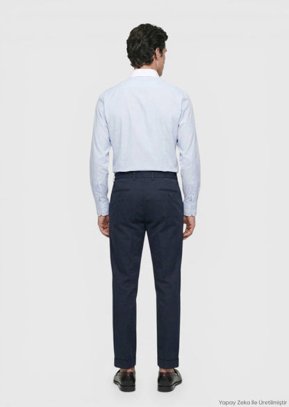 Navy Blaue Velours Jogginghose Casual
