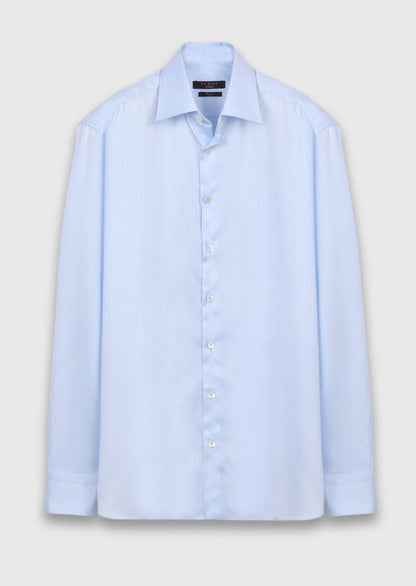 Blaues Klassisches Langarmhemd 100% Baumwolle