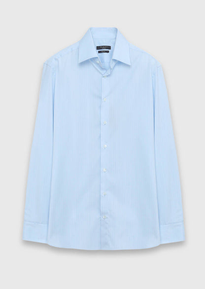 Blaues Klassisches Langarmhemd 100% Baumwolle