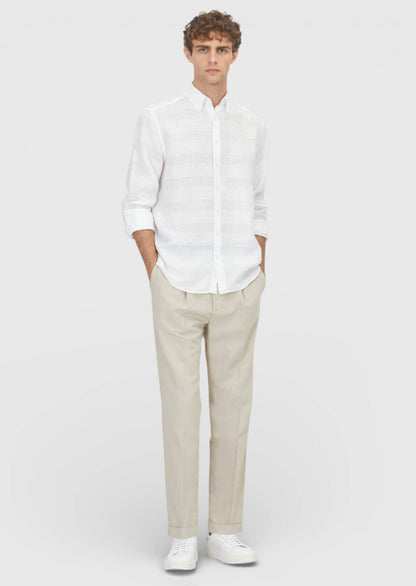 Weißes Leinenhemd Regular Fit 100%