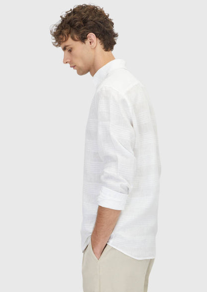 Weißes Leinenhemd Regular Fit 100%