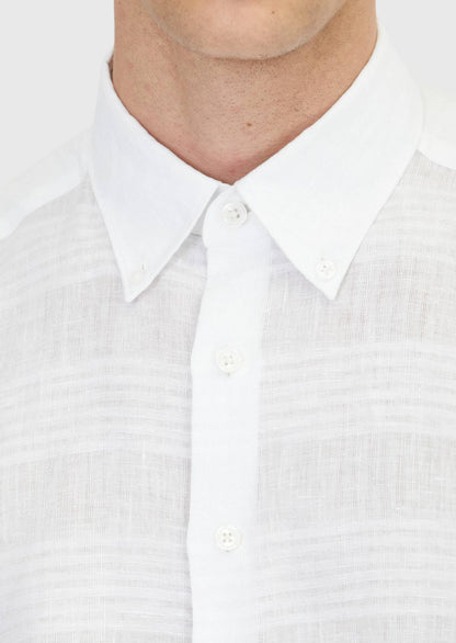 Weißes Leinenhemd Regular Fit 100%