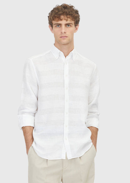 Weißes Leinenhemd Regular Fit 100%