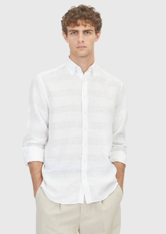 Weißes Leinenhemd Regular Fit 100%