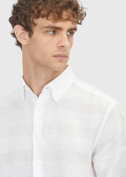Weißes Leinenhemd Regular Fit 100%
