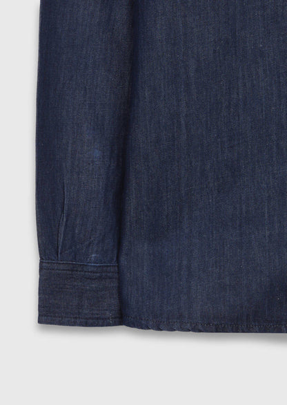 Indigo Unifarben Freizeitshirt aus Baumwolle