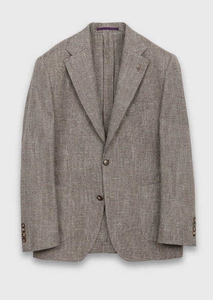 Hellbraune gemusterte Zeroweight Jacke