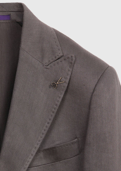 Hellbraune schlichte Zeroweight Leinenjacke