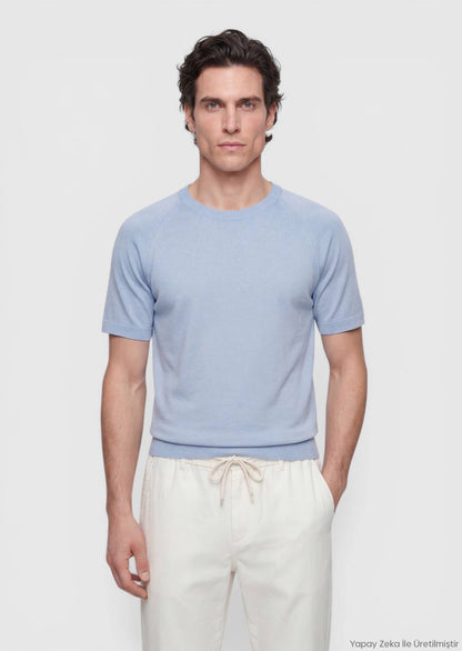 Helles Blau Strickmode